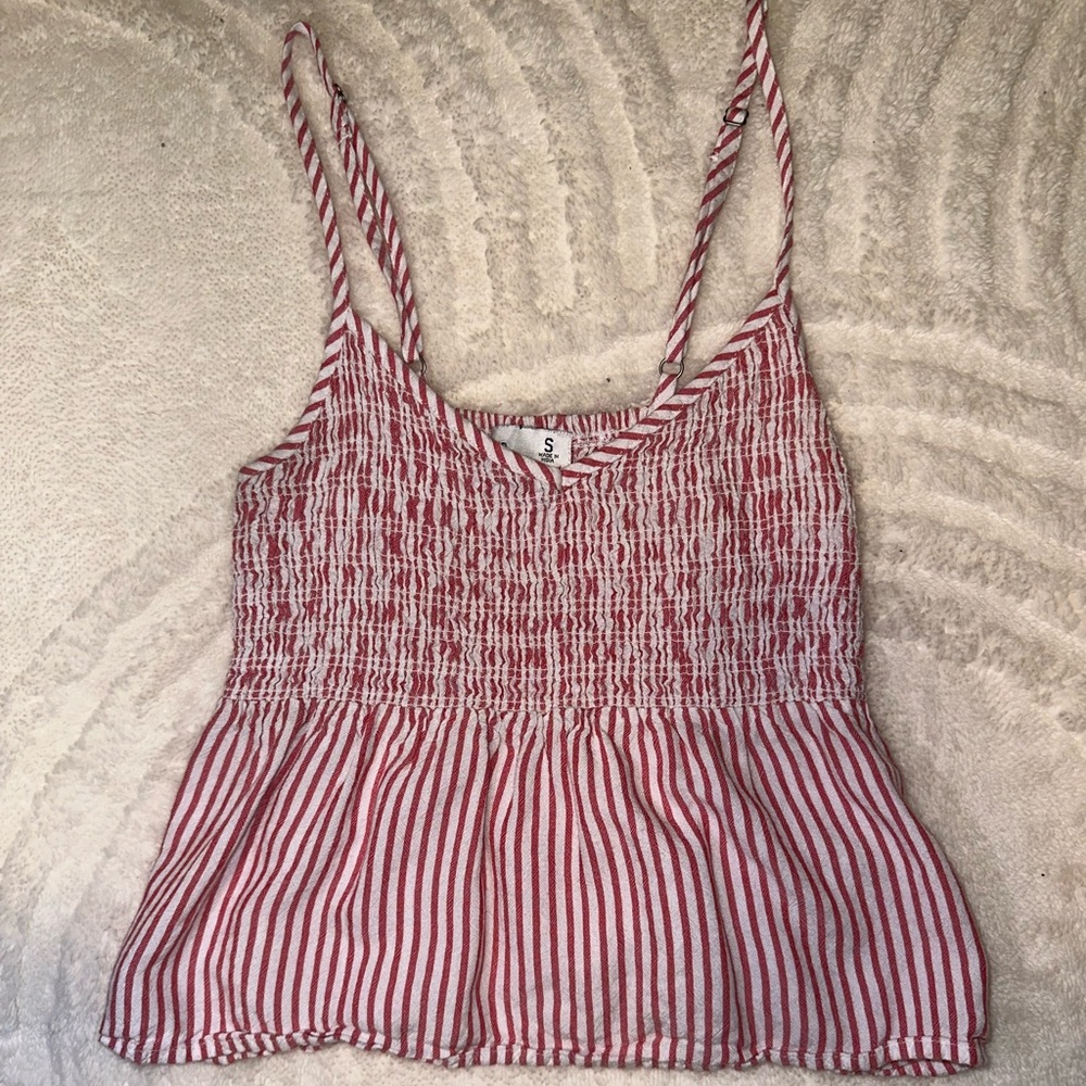 Red and white striped tank top